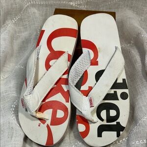 NWOT Diet Coke flip flops